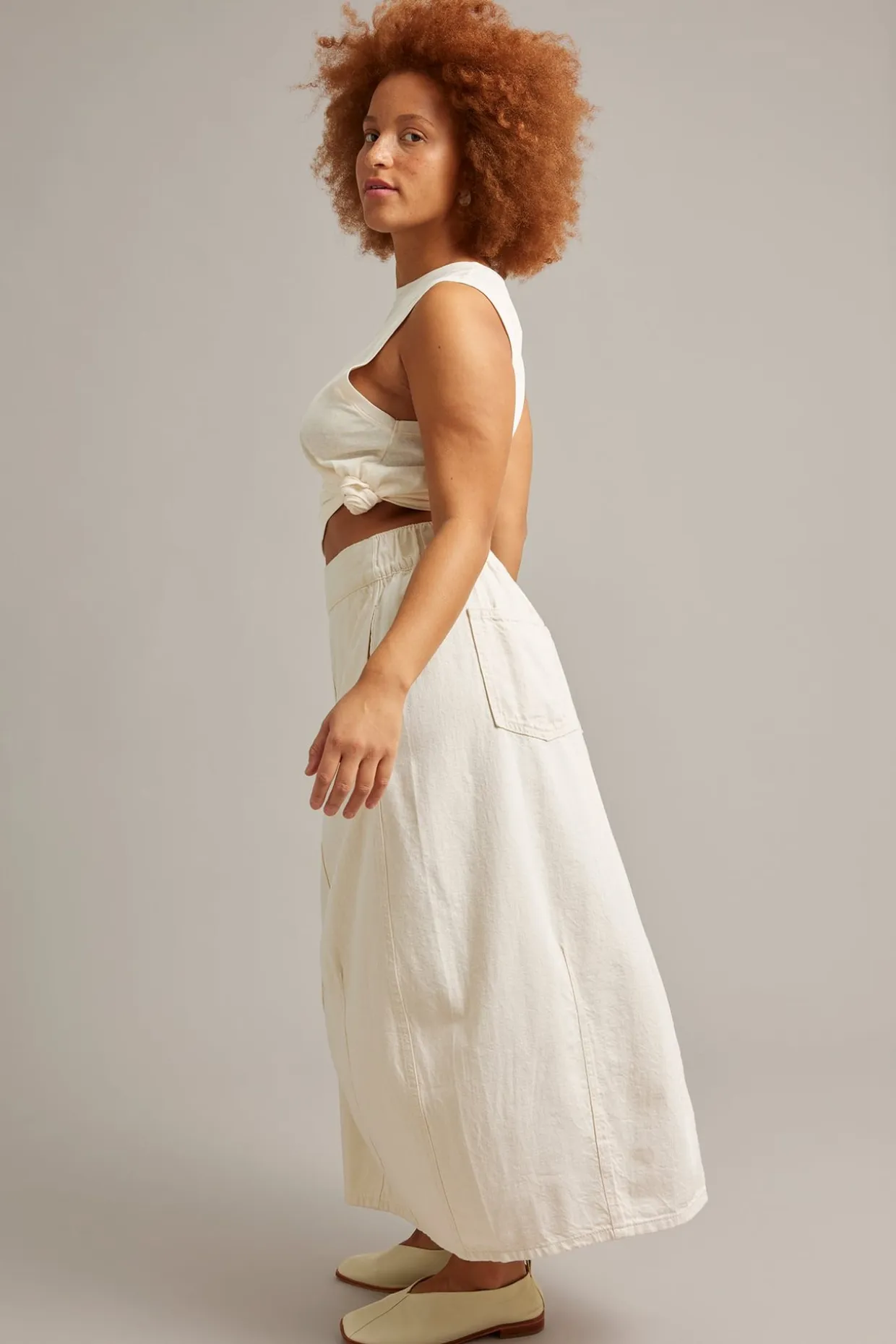 Barrel-denimhame | Beige | Naiset | Kappahl