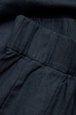 Barrel fit -pellavahousut | Tummansininen | Naiset | Kappahl