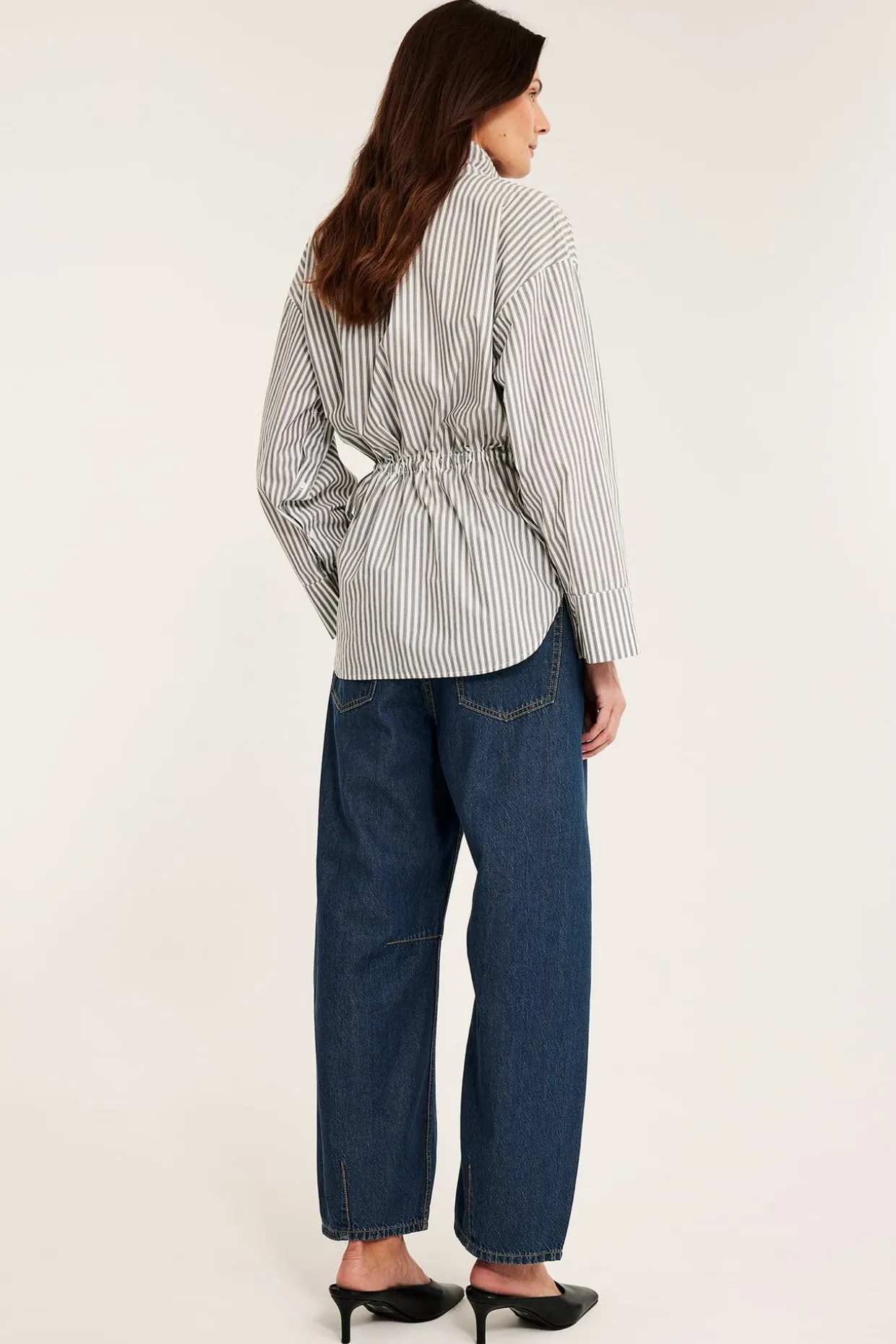 Barrel jeans high waist | Tumma denim | Naiset | Kappahl