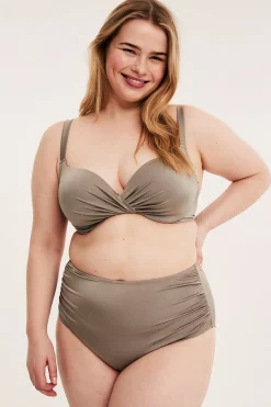 Bikinialaosa, jossa on korkea vyötärö | Tummanbeige | Naiset | Kappahl