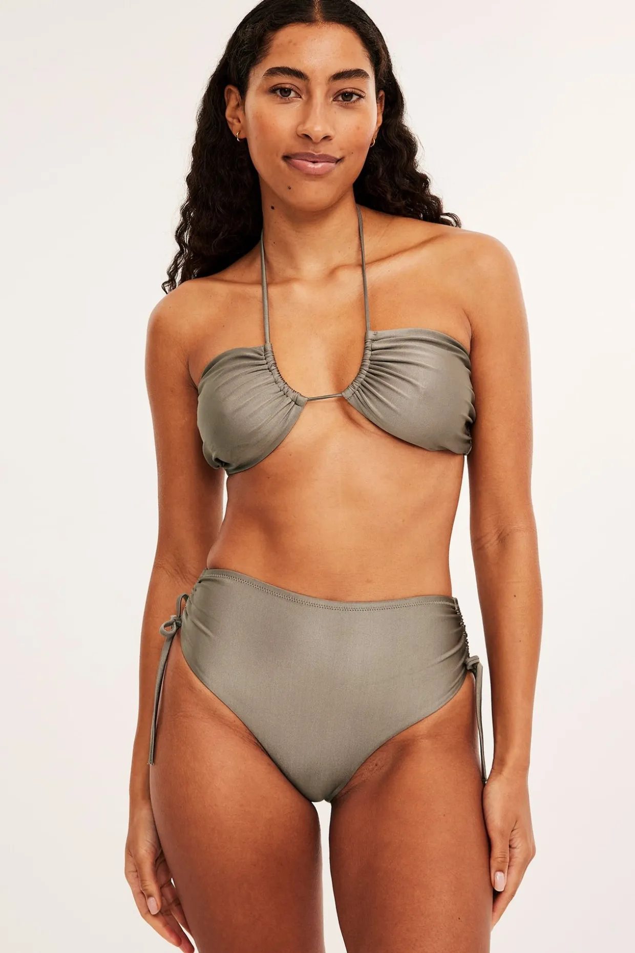 Bikinialaosa solmittavilla nauhoilla | Tummanbeige | Naiset | Kappahl