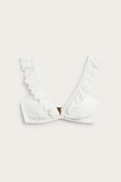 Bikiniyläosa, jossa englantilaista kirjontaa | Luonnonvalkoinen | Naiset | Kappahl