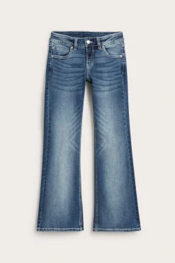 Bootcut-farkut, joissa on matala vyötärö ja brodeeratut takataskut | Denim | Lapset | Kappahl
