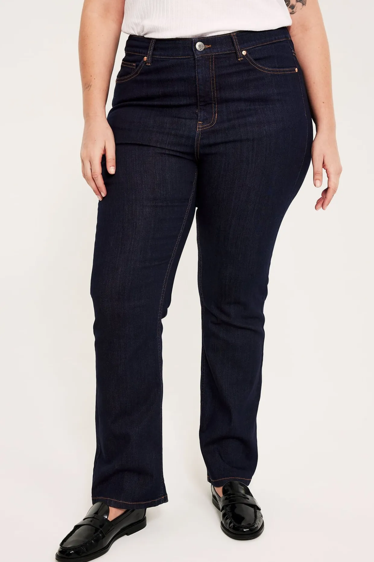 Bootcut jeans high waist | Tumma denim | Naiset | Kappahl