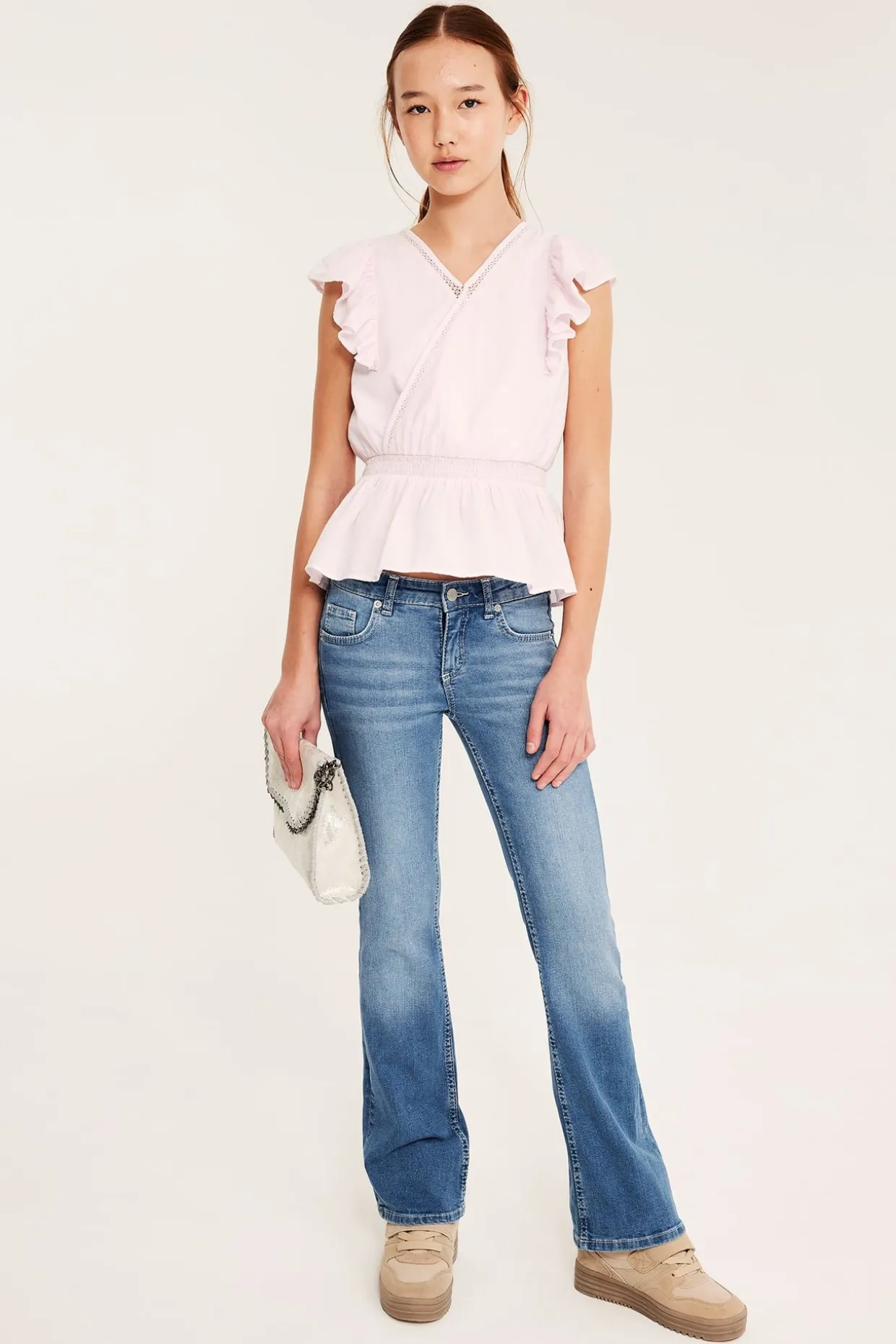 Bootcut jeans low waist | Vaalea denim | Lapset | Kappahl