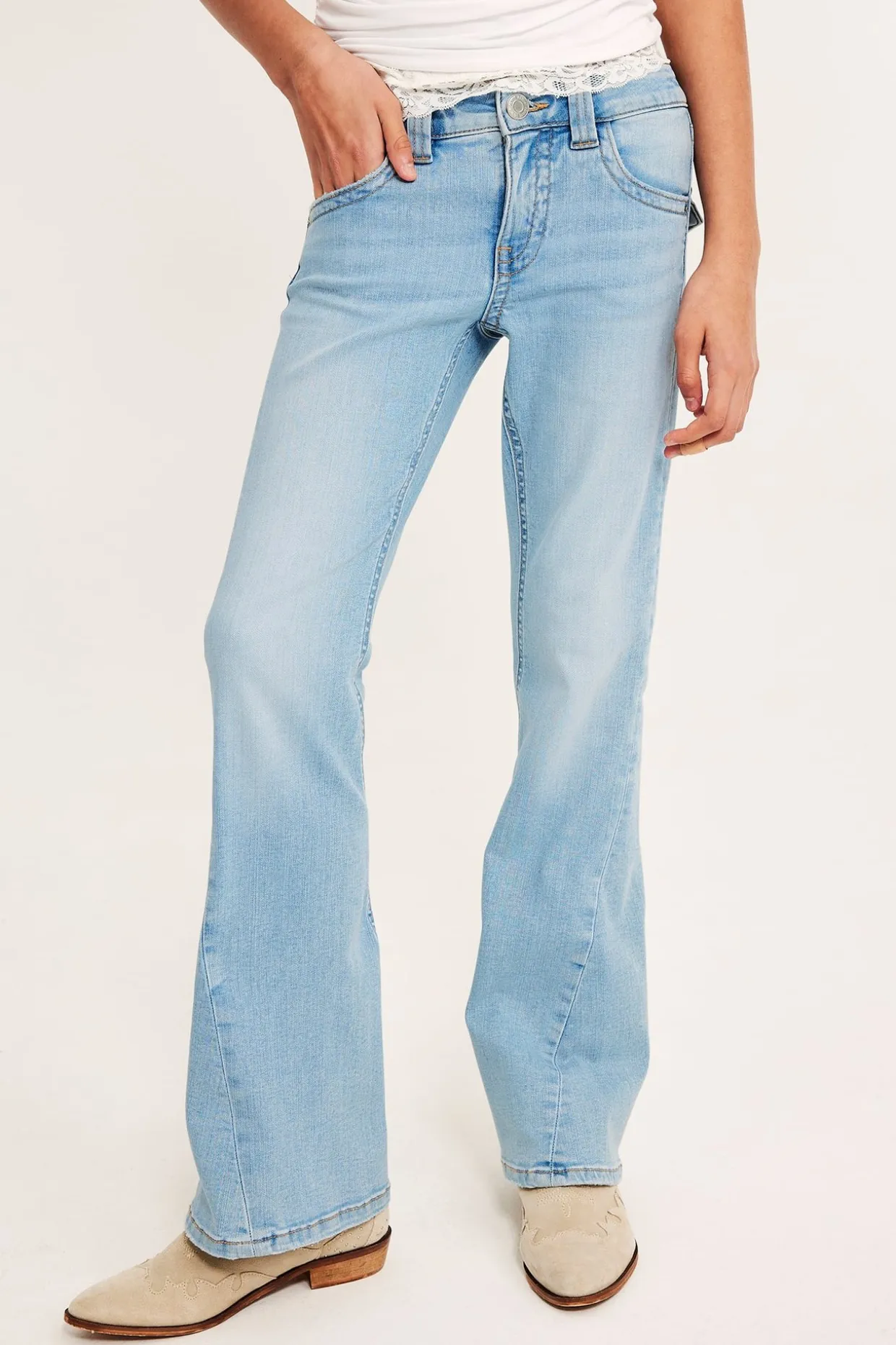 Bootcut jeans low waist | Vaalea denim | Lapset | Kappahl