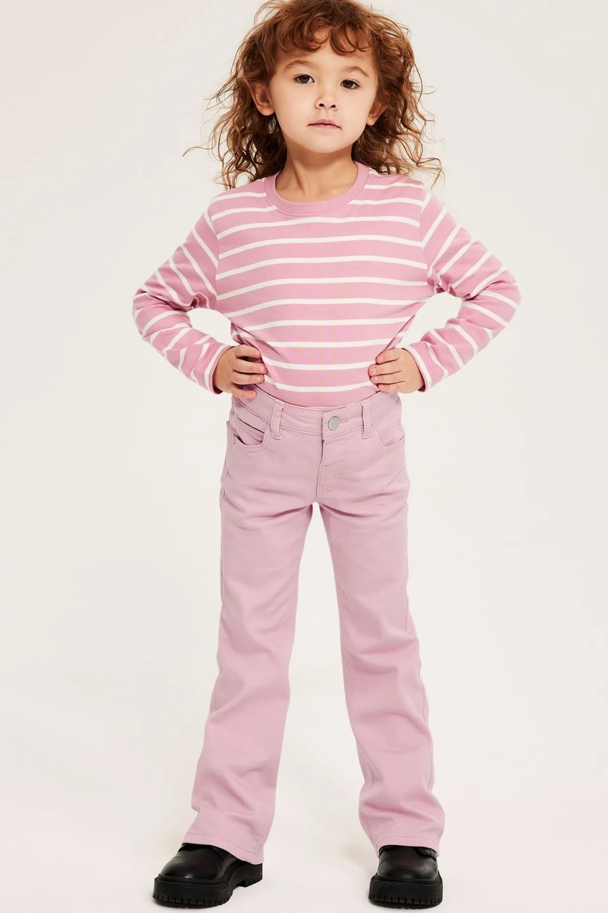 Bootcut jeans mid waist | Vaaleanpunainen | Lapset | Kappahl