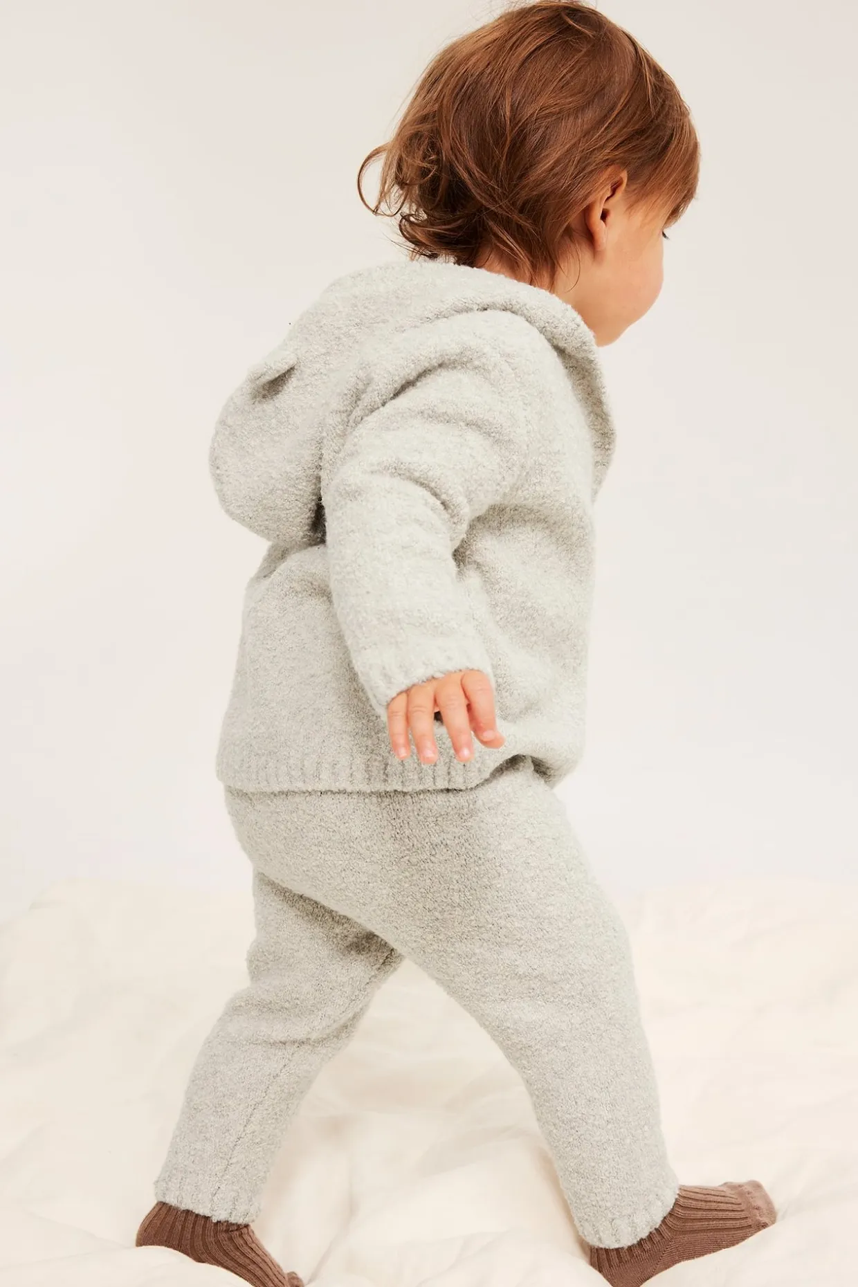 Bouclé-neulotut leggingsit | Meleerattu beige | Vauvat | Kappahl