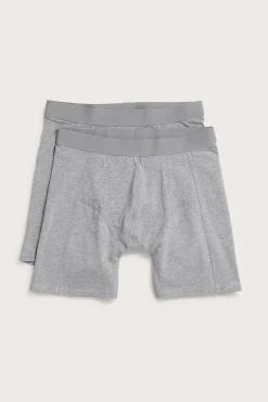 Boxerit extra long 2-pack | Meleerattu harmaa | Miehet | Kappahl
