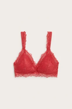 Bralette pitsillä | Punainen | Naiset | Kappahl