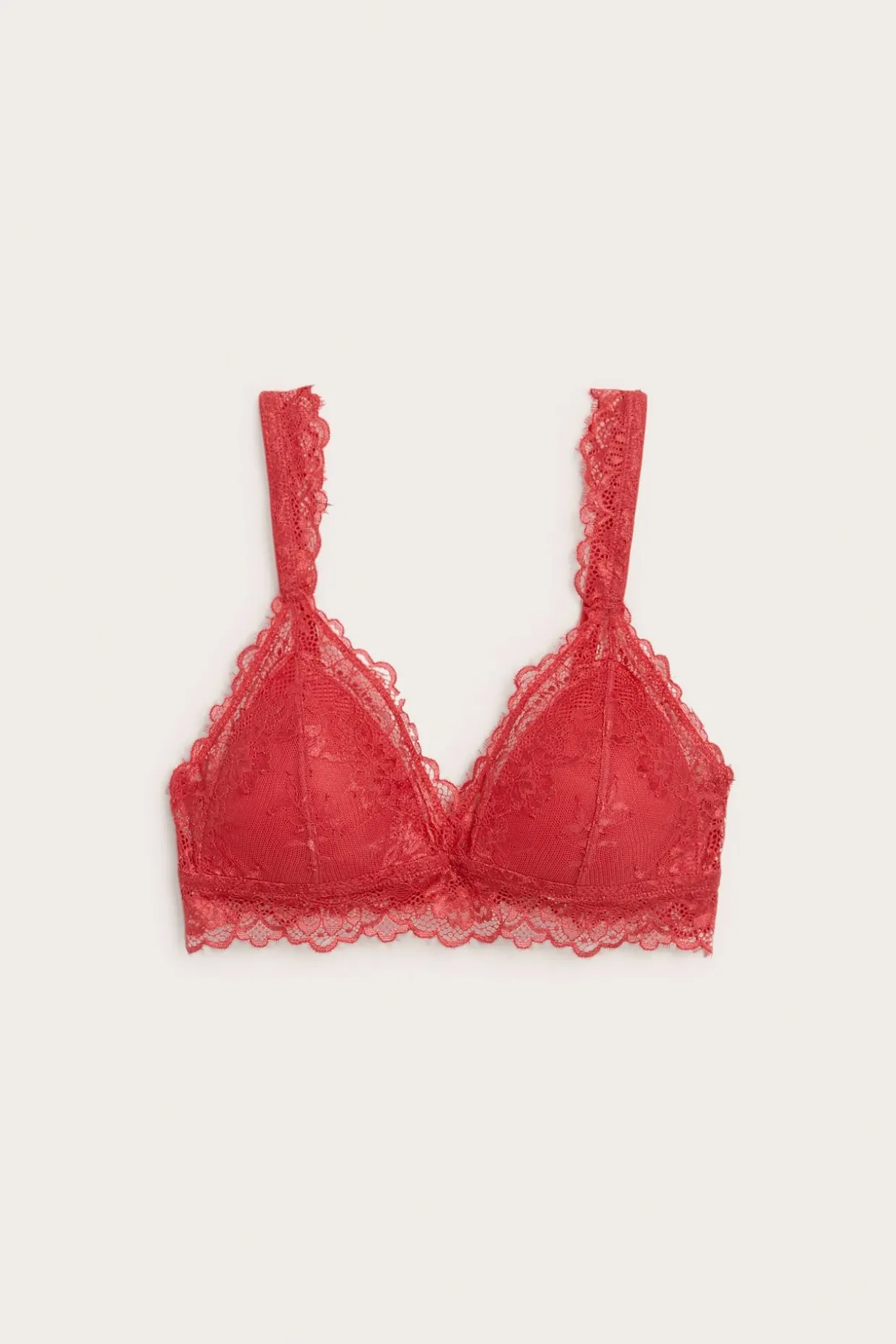 Bralette pitsillä | Punainen | Naiset | Kappahl