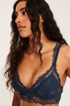 Bralette pitsillä | Tummansininen | Naiset | Kappahl