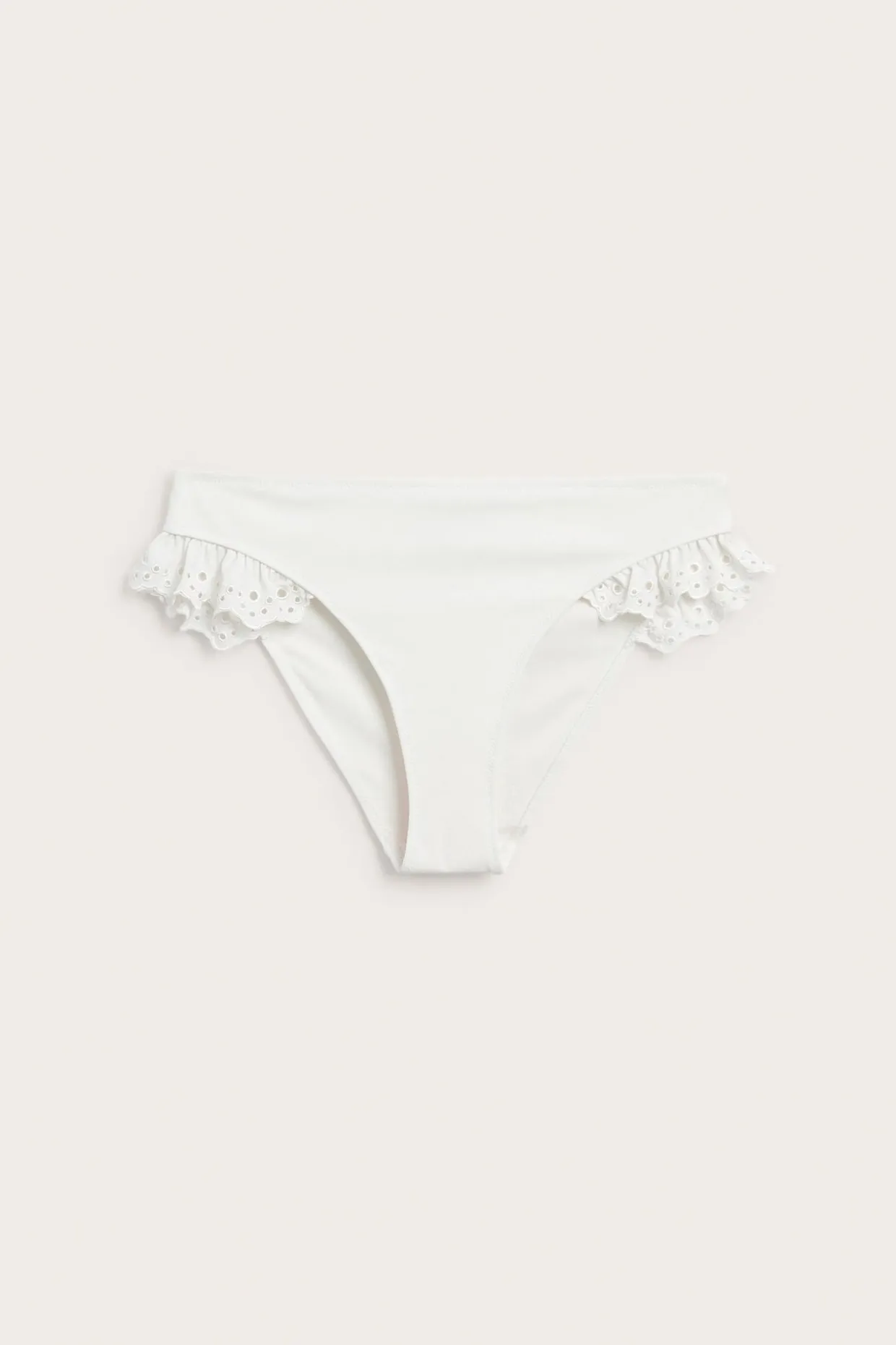Brasilialaistyylinen bikinialaosa, jossa englantilaista kirjontaa | Luonnonvalkoinen | Naiset | Kappahl