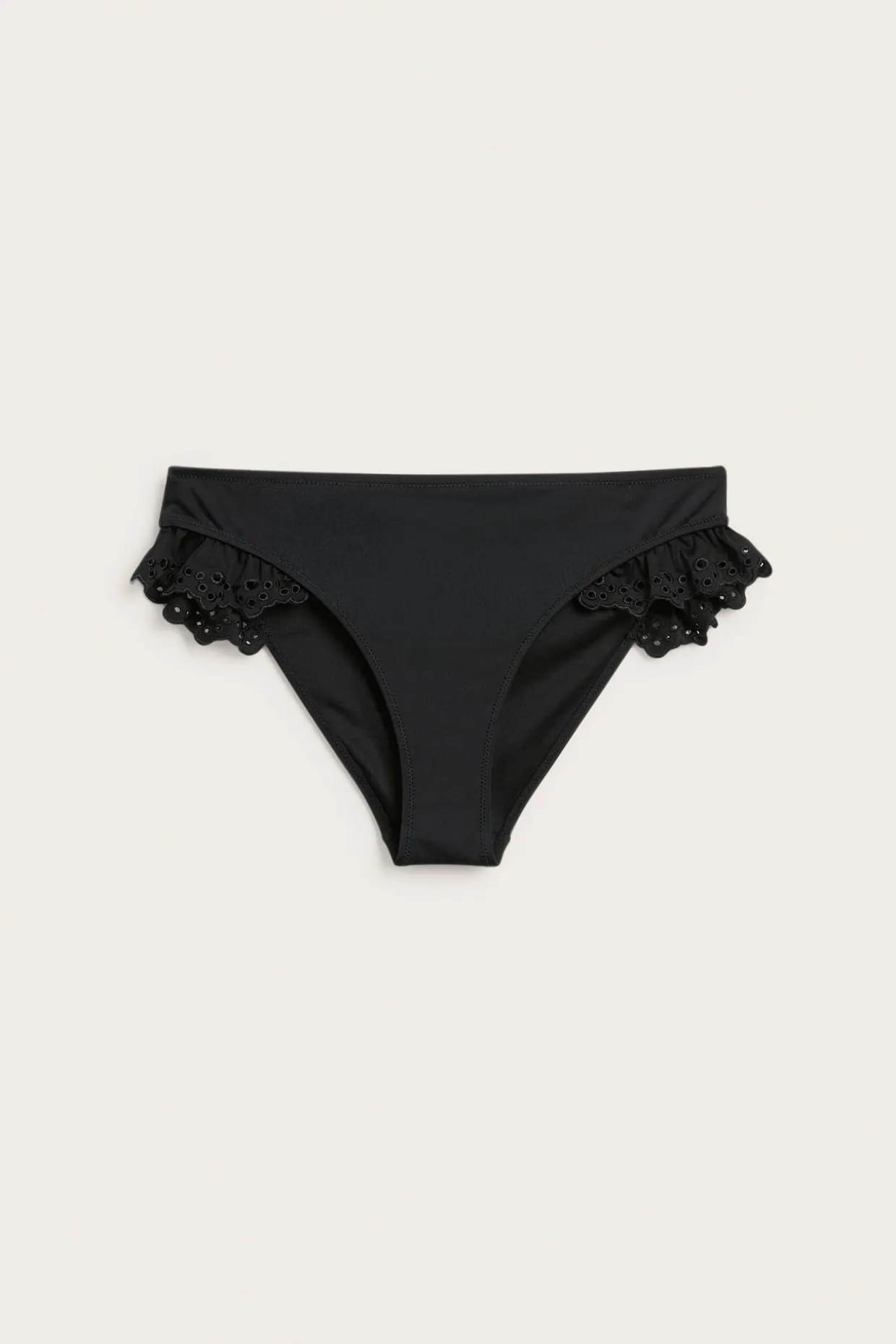 Brasilialaistyylinen bikinialaosa, jossa englantilaista kirjontaa | Musta | Naiset | Kappahl