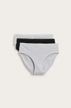 Brief 3-pack puuvillaa | Meleerattu harmaa | Naiset | Kappahl