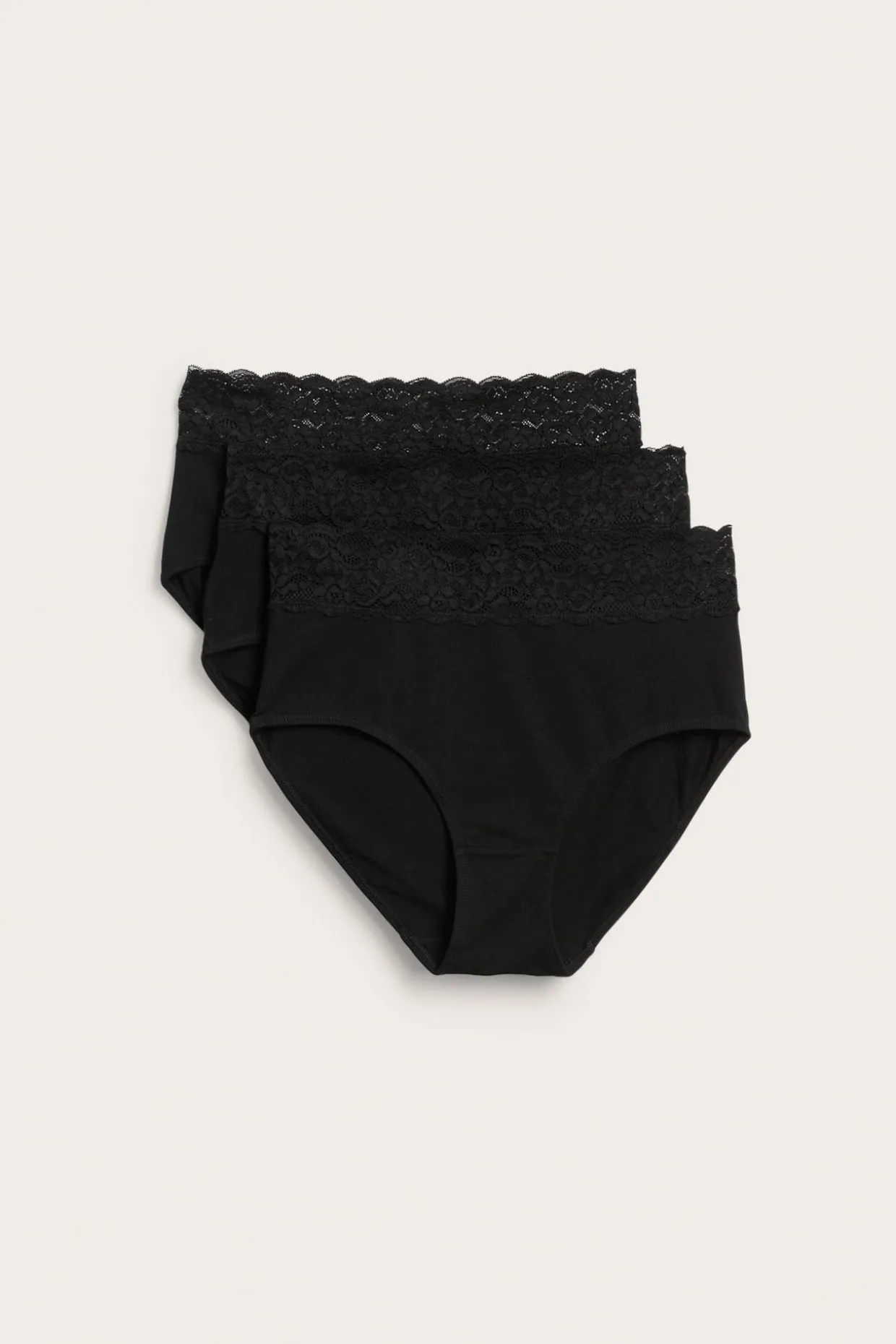 Brief 3-pack puuvillaa | Musta | Naiset | Kappahl
