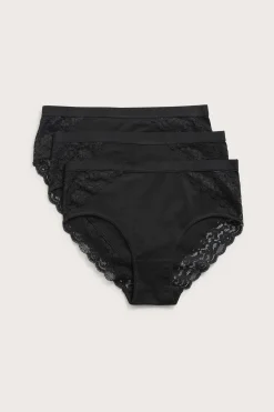 Brief 3-pack puuvillaa | Musta | Naiset | Kappahl