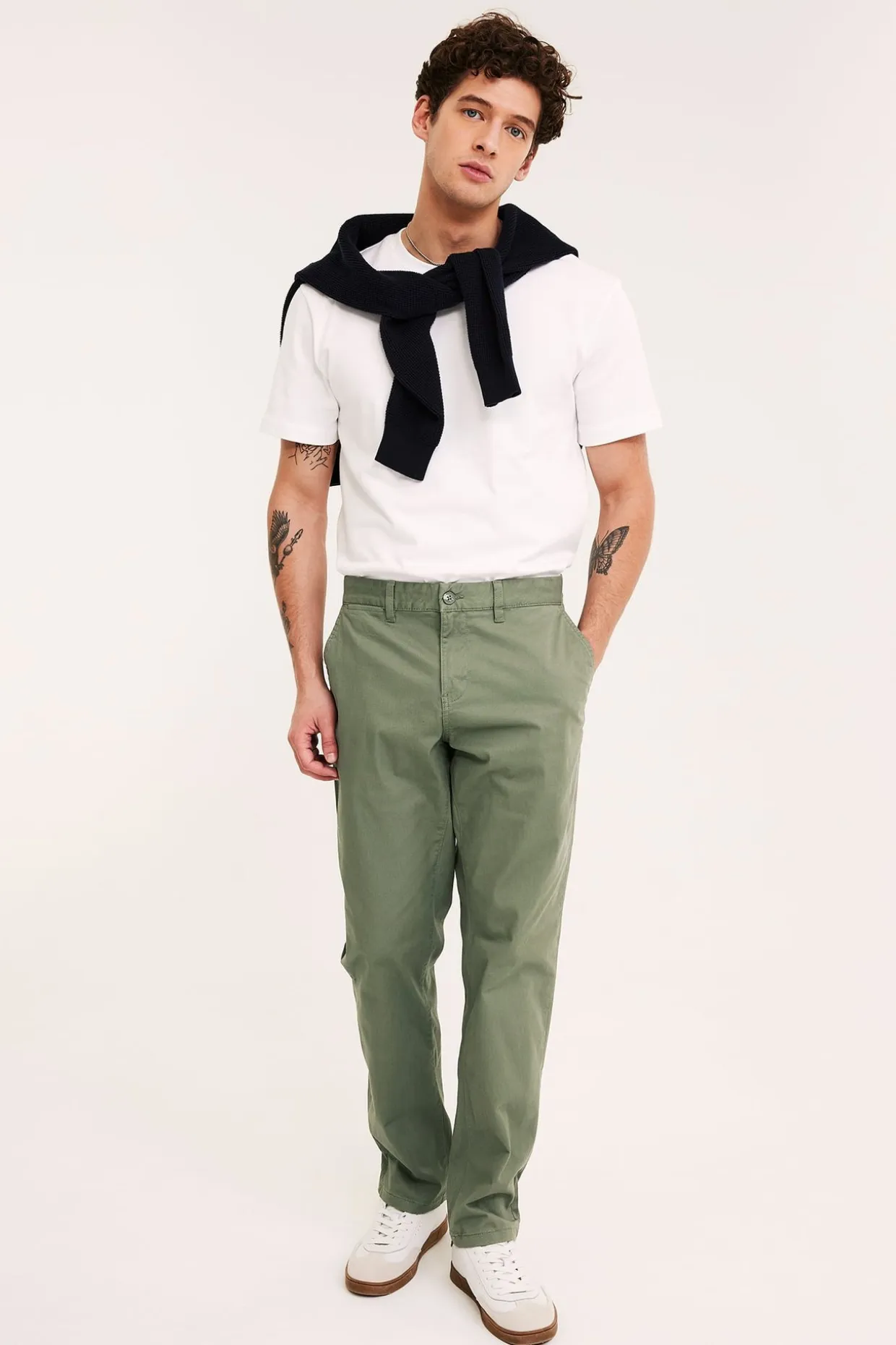 Chinos regular fit | Tummanvihreä | Miehet | Kappahl