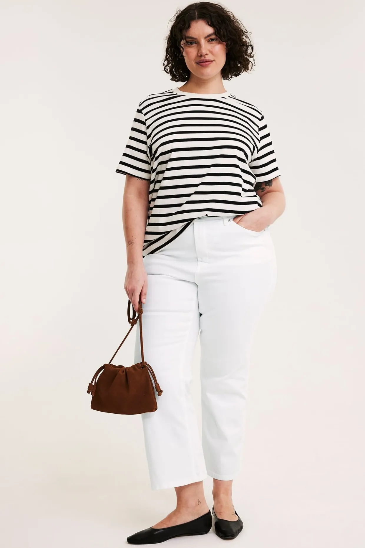 Cropped flare jeans high waist | Valkoinen | Naiset | Kappahl
