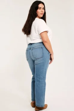 Cropped flare jeans high waist | Vaalea denim | Naiset | Kappahl
