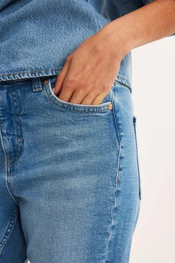Cropped flare jeans regular waist | Vaalea denim | Naiset | Kappahl