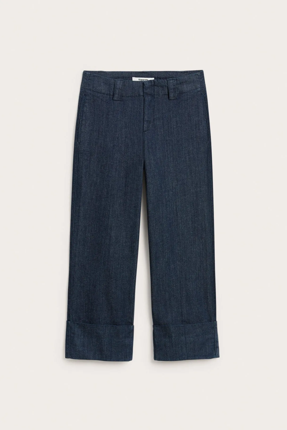 Cropped straight jeans high waist | Tumma denim | Naiset | Kappahl