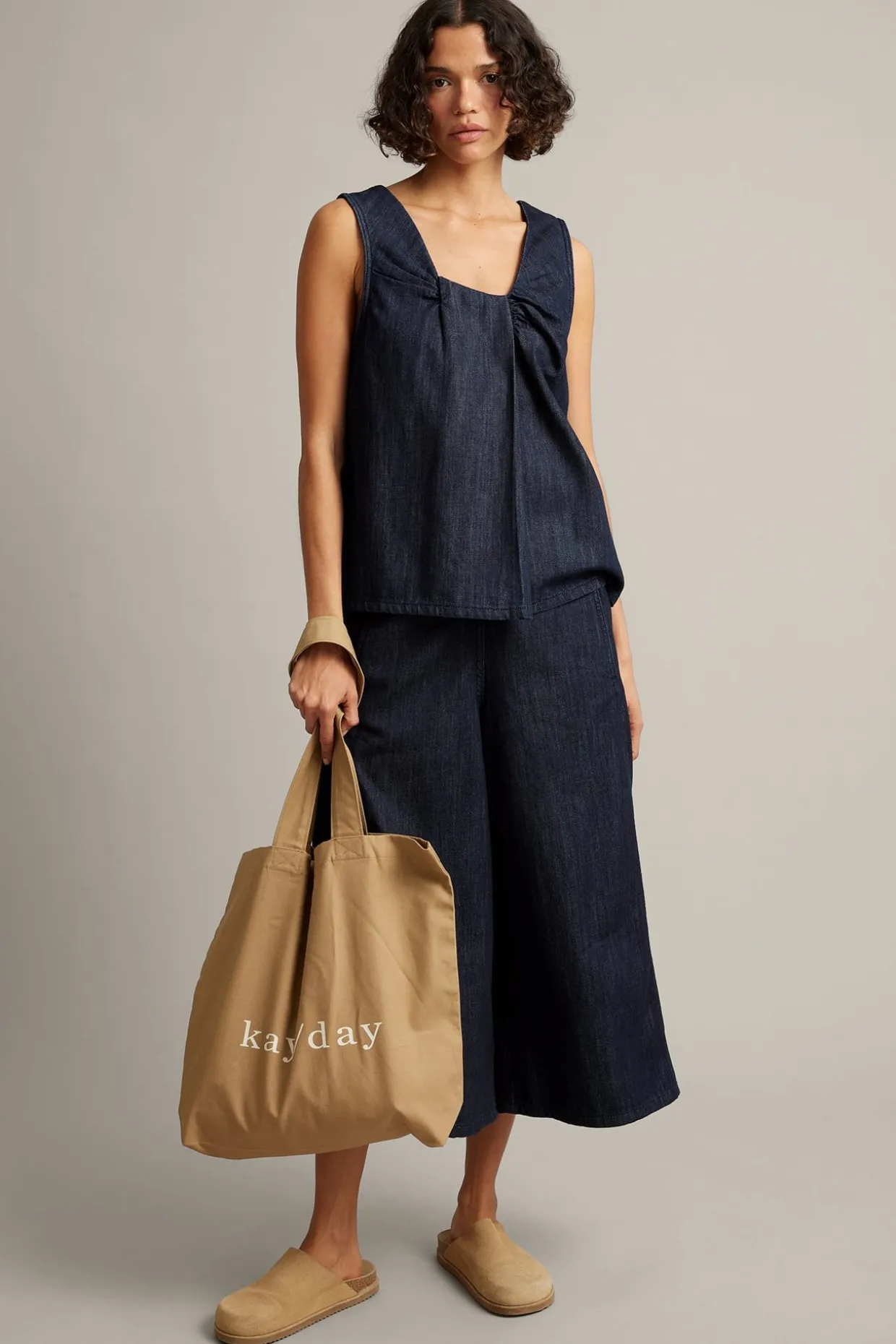 Culotte-malliset pull-on-farkut | Tumma denim | Naiset | Kappahl