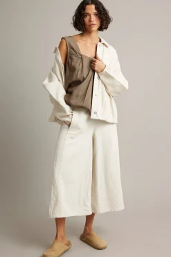 Culotte-malliset pull-on-farkut | Beige | Naiset | Kappahl