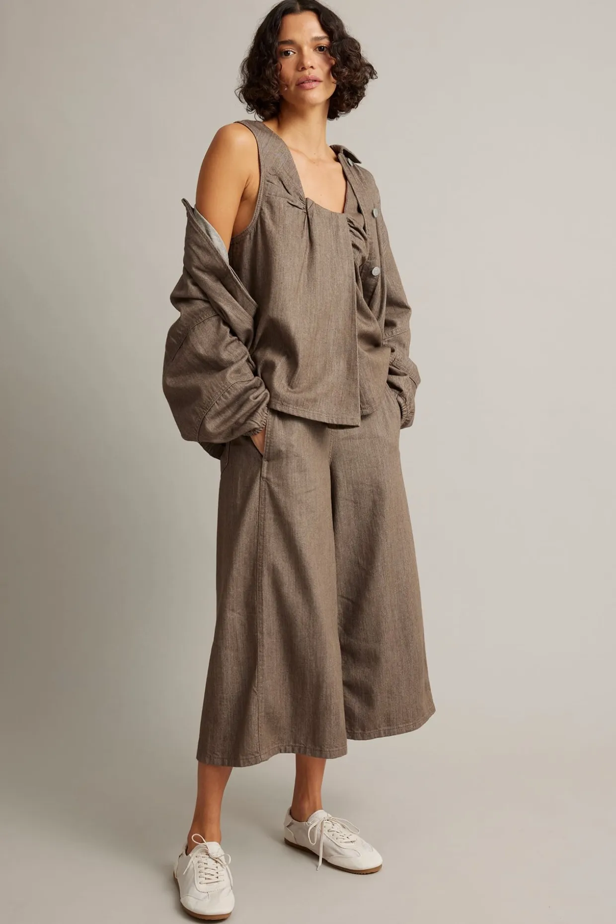 Culotte-malliset pull-on-farkut | Melaarattu ruskea | Naiset | Kappahl