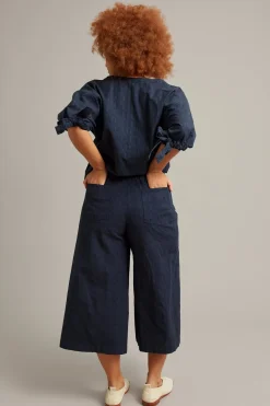 Culotte-malliset pull-on-housut | Tummansininen | Naiset | Kappahl