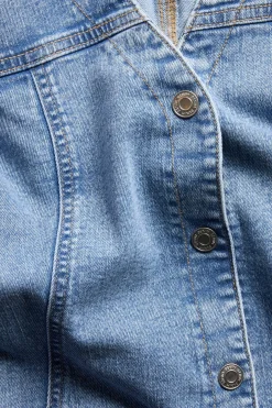 Denimpaita, jossa on korostettu vyötärö | Vaalea denim | Naiset | Kappahl