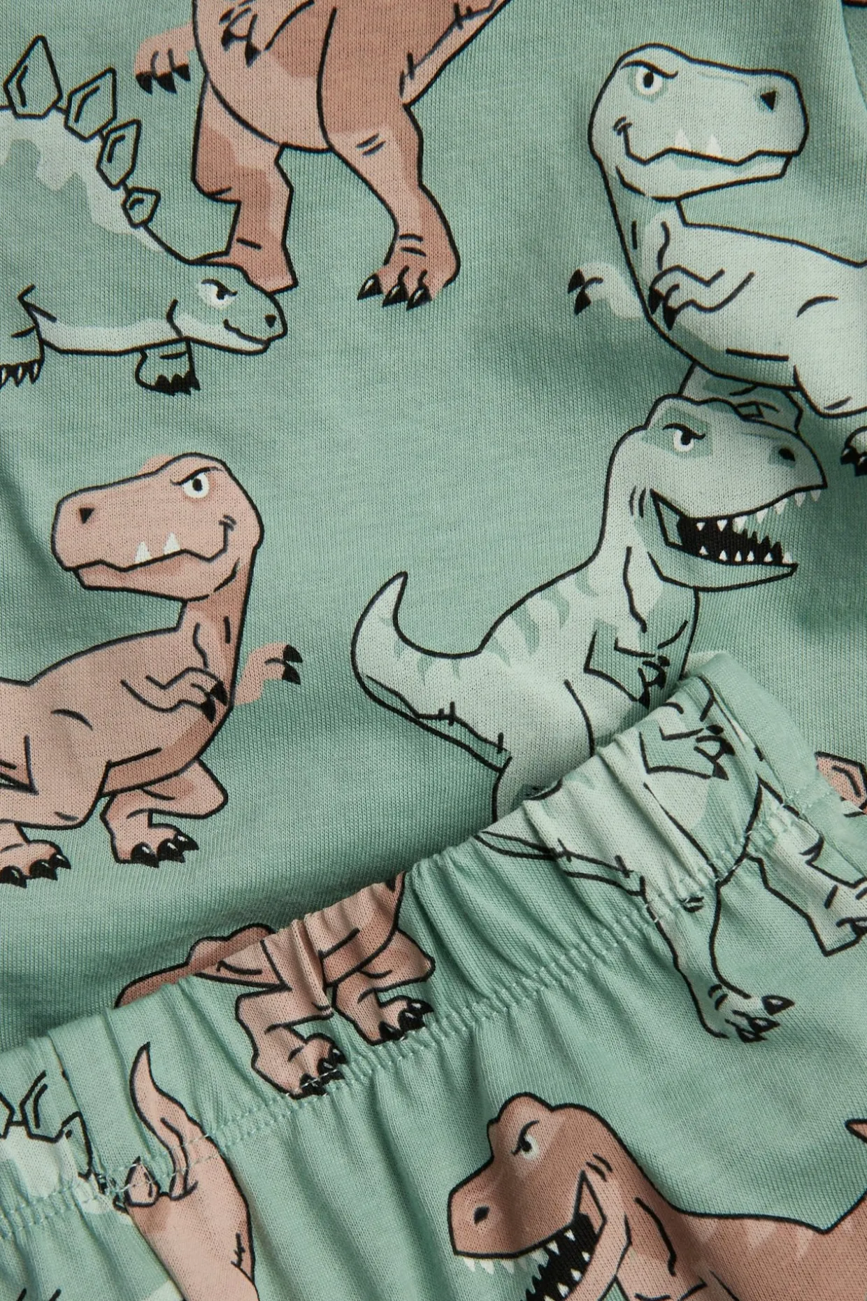Dinosauruskuvioinen puuvillapyjama | Vihreä | Lapset | Kappahl