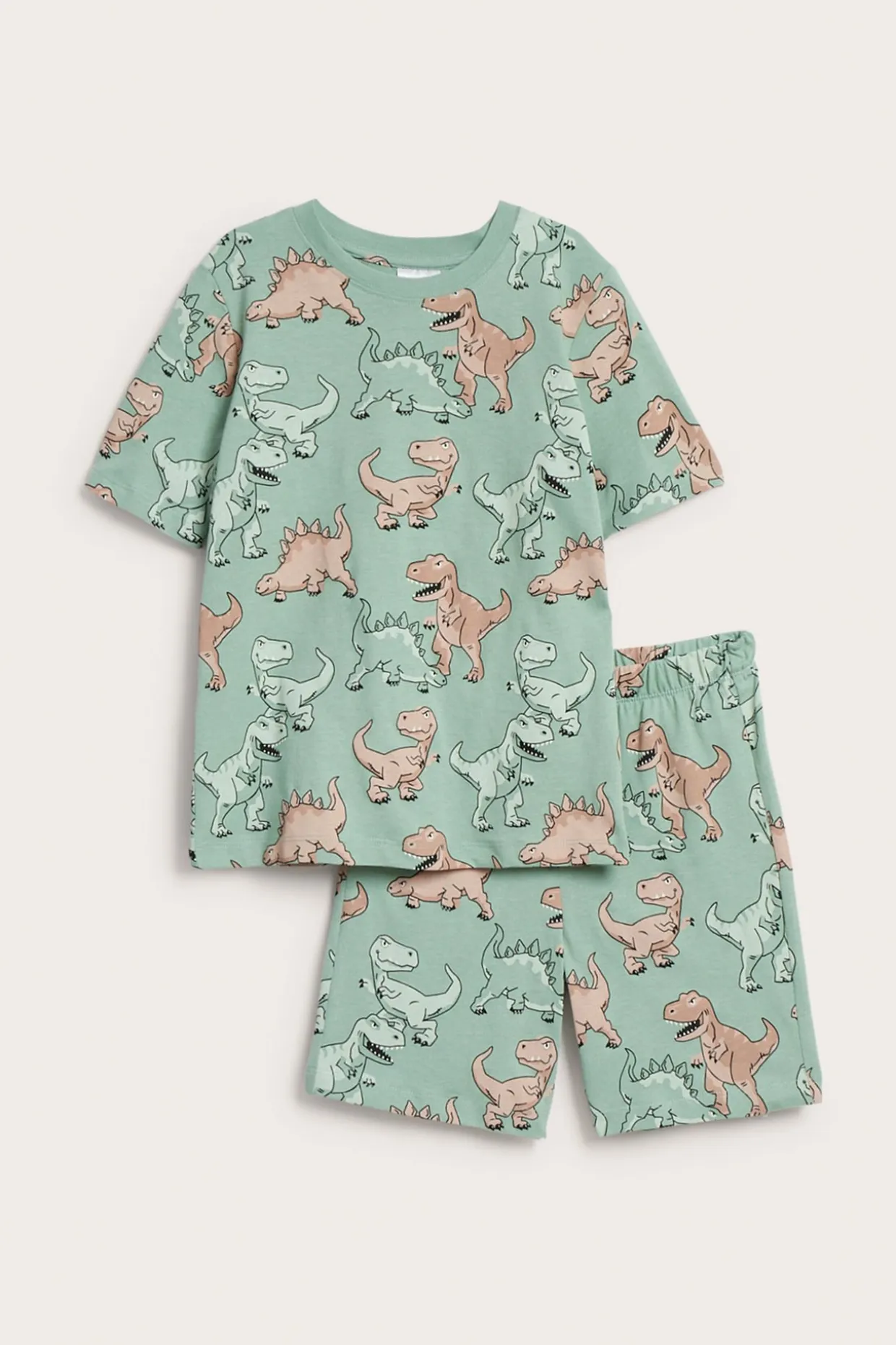 Dinosauruskuvioinen puuvillapyjama | Vihreä | Lapset | Kappahl