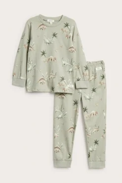 Dinosauruskuvioinen pyjama | Vaaleanvihreä | Lapset | Newbie