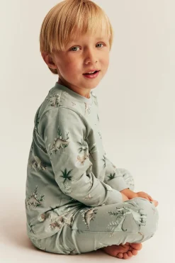 Dinosauruskuvioinen pyjama | Vaaleanvihreä | Lapset | Newbie