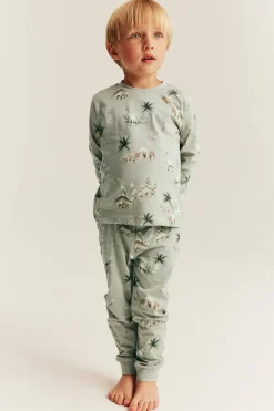 Dinosauruskuvioinen pyjama | Vaaleanvihreä | Lapset | Newbie