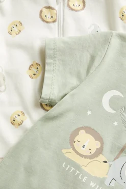 Eläinkuvioinen pyjama, 2-pack | Luonnonvalkoinen | Vauvat | Kappahl