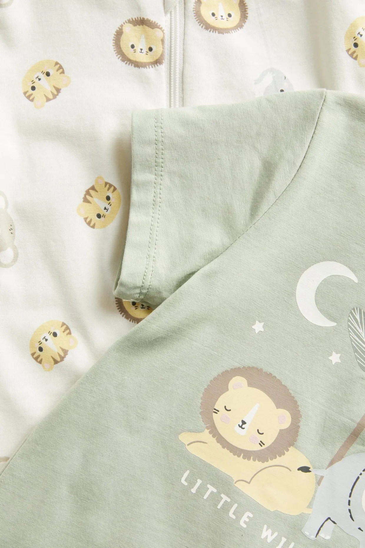 Eläinkuvioinen pyjama, 2-pack | Luonnonvalkoinen | Vauvat | Kappahl