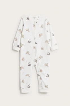 Eläinkuvioinen vauvojen pyjama | Luonnonvalkoinen | Vauvat | Newbie