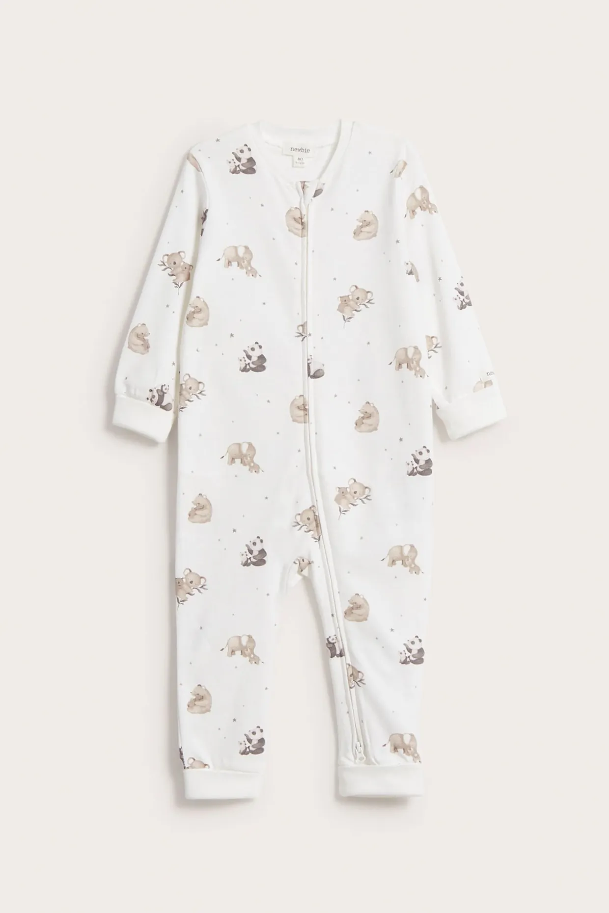 Eläinkuvioinen vauvojen pyjama | Luonnonvalkoinen | Vauvat | Newbie