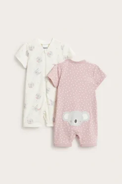 Eläinkuvioiset pyjamat 2 kpl:n pakkaus | Luonnonvalkoinen | Vauvat | Kappahl