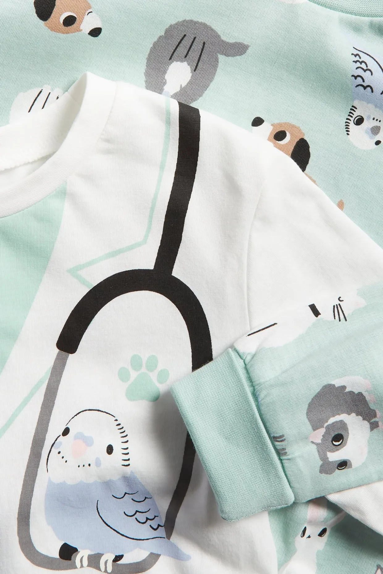 Eläinlääkäriaiheinen pyjama, 2 kpl:n pakkaus | Vaaleanturkoosi | Lapset | Kappahl