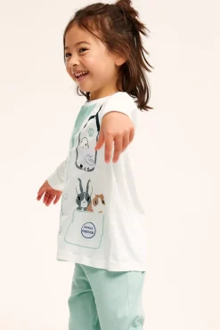 Eläinlääkäriaiheinen pyjama, 2 kpl:n pakkaus | Vaaleanturkoosi | Lapset | Kappahl