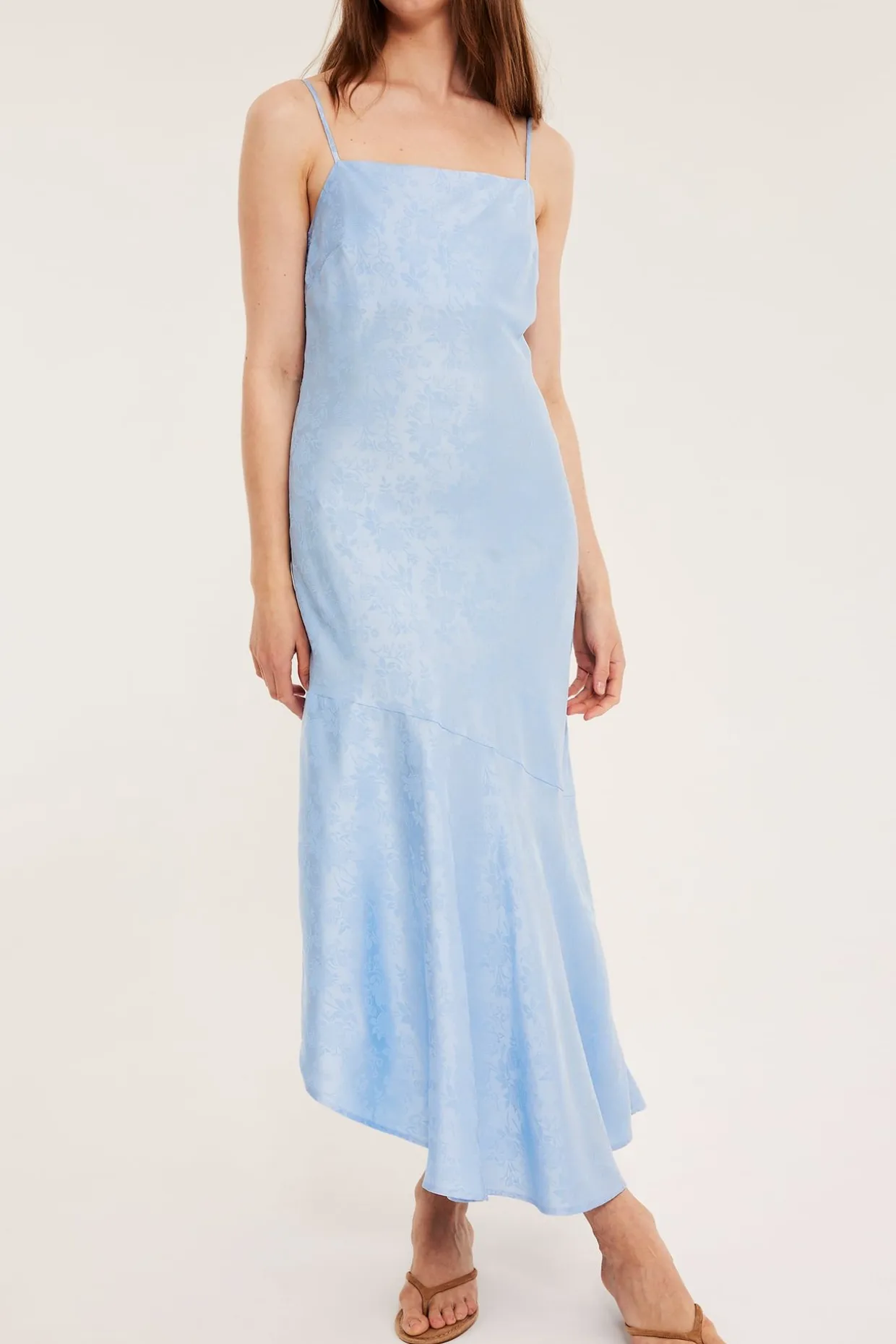 Epäsymmetrinen slip-mekko | Vaaleansininen | Naiset | Kappahl