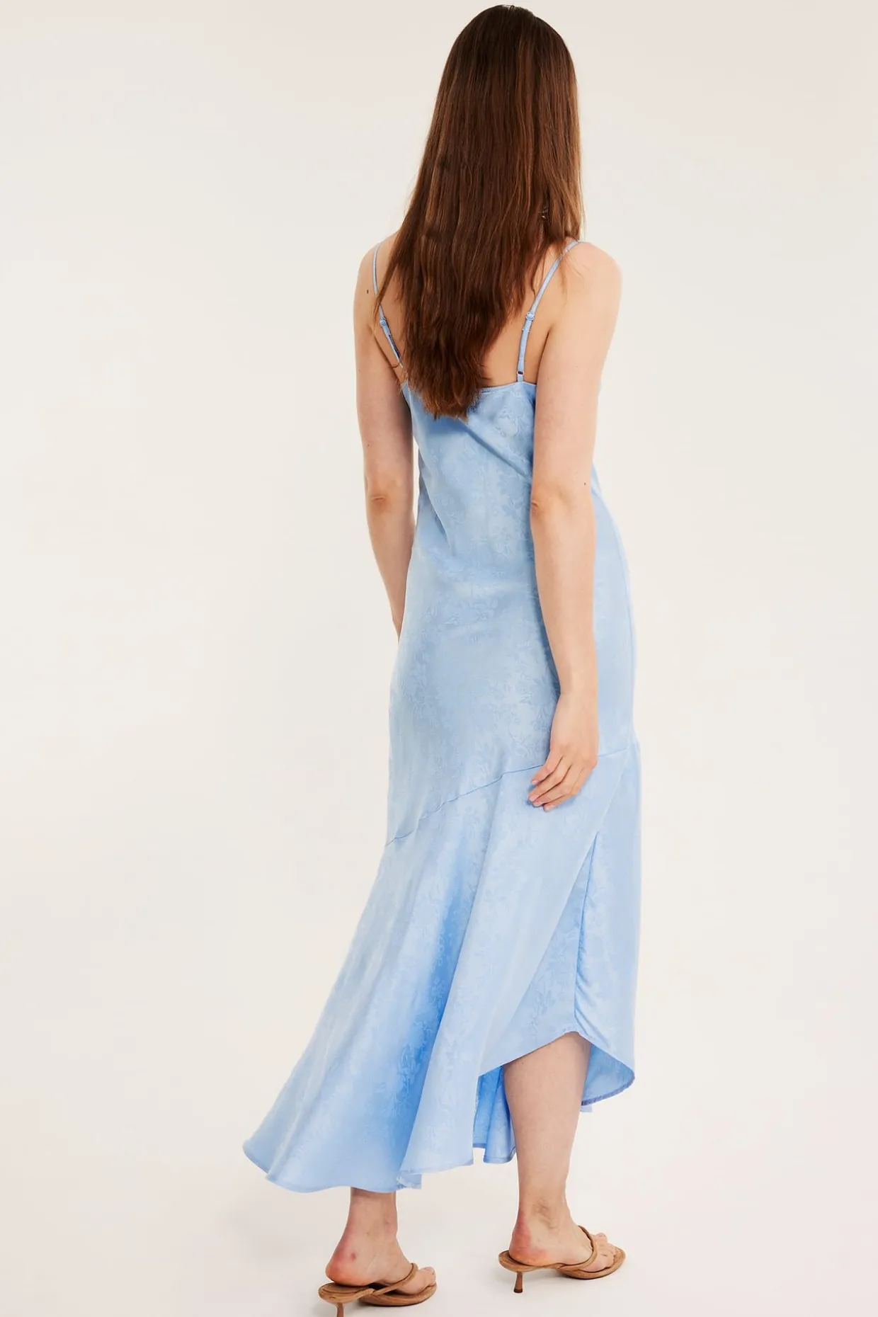 Epäsymmetrinen slip-mekko | Vaaleansininen | Naiset | Kappahl