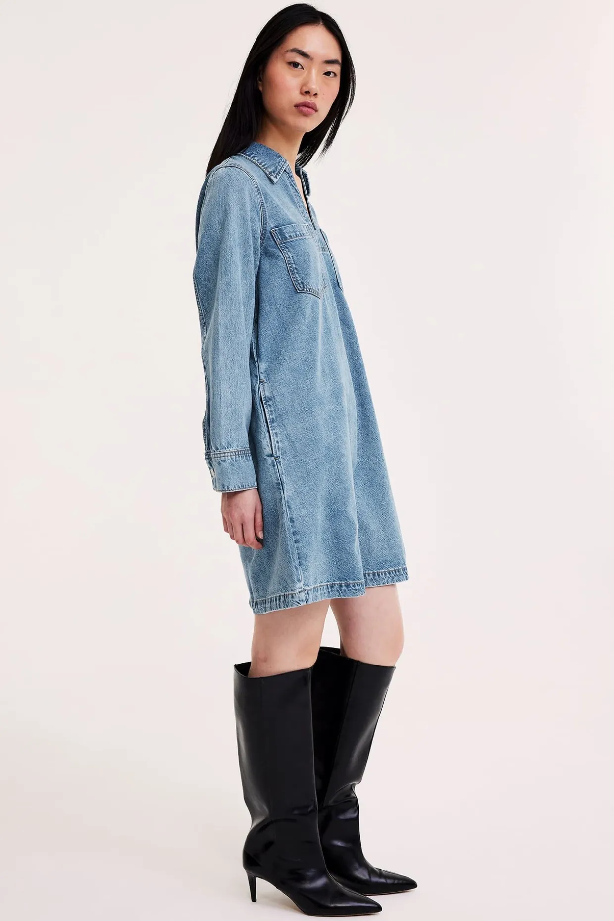 Farkkumekko taskuilla | Denim | Naiset | Kappahl