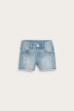 Farkkushortsit brodeerauksella | Vaalea denim | Lapset | Kappahl