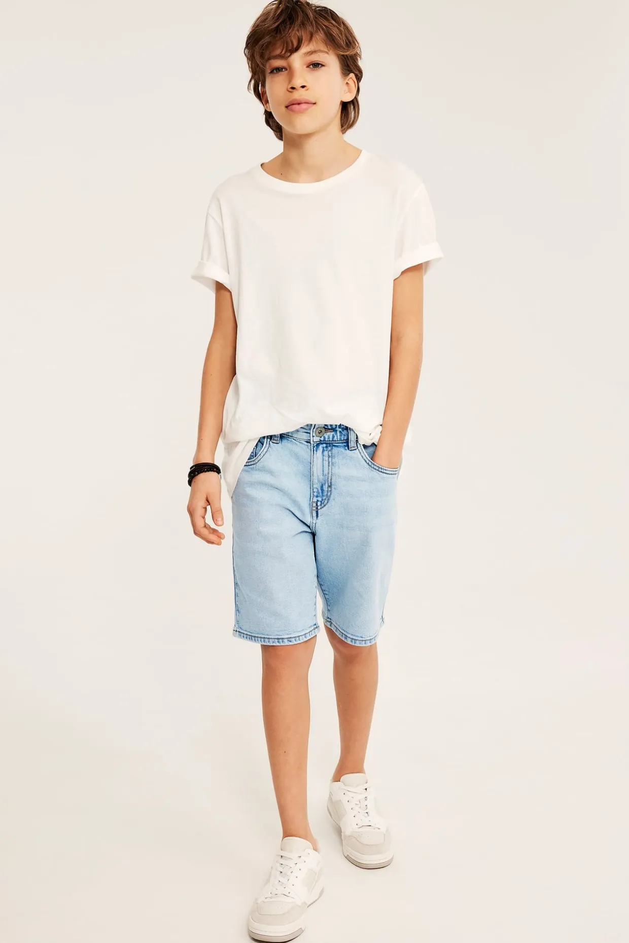 Farkkushortsit joustavasta denimistä | Vaalea denim | Lapset | Kappahl