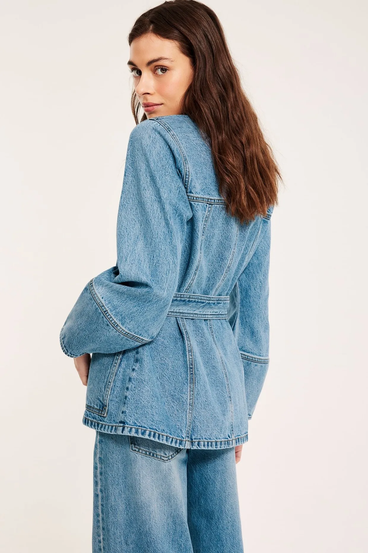 Farkkutakki vyöllä | Denim | Naiset | Kappahl