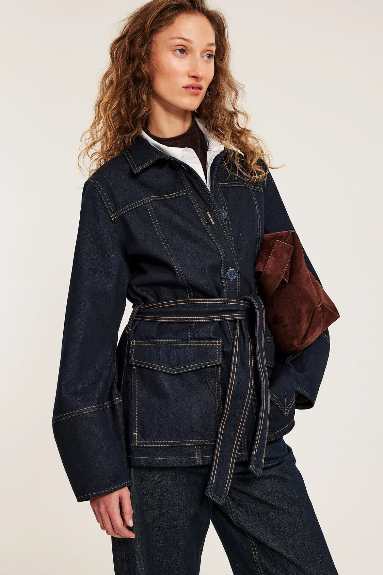 Farkkutakki vyöllä | Tumma denim | Naiset | Kappahl